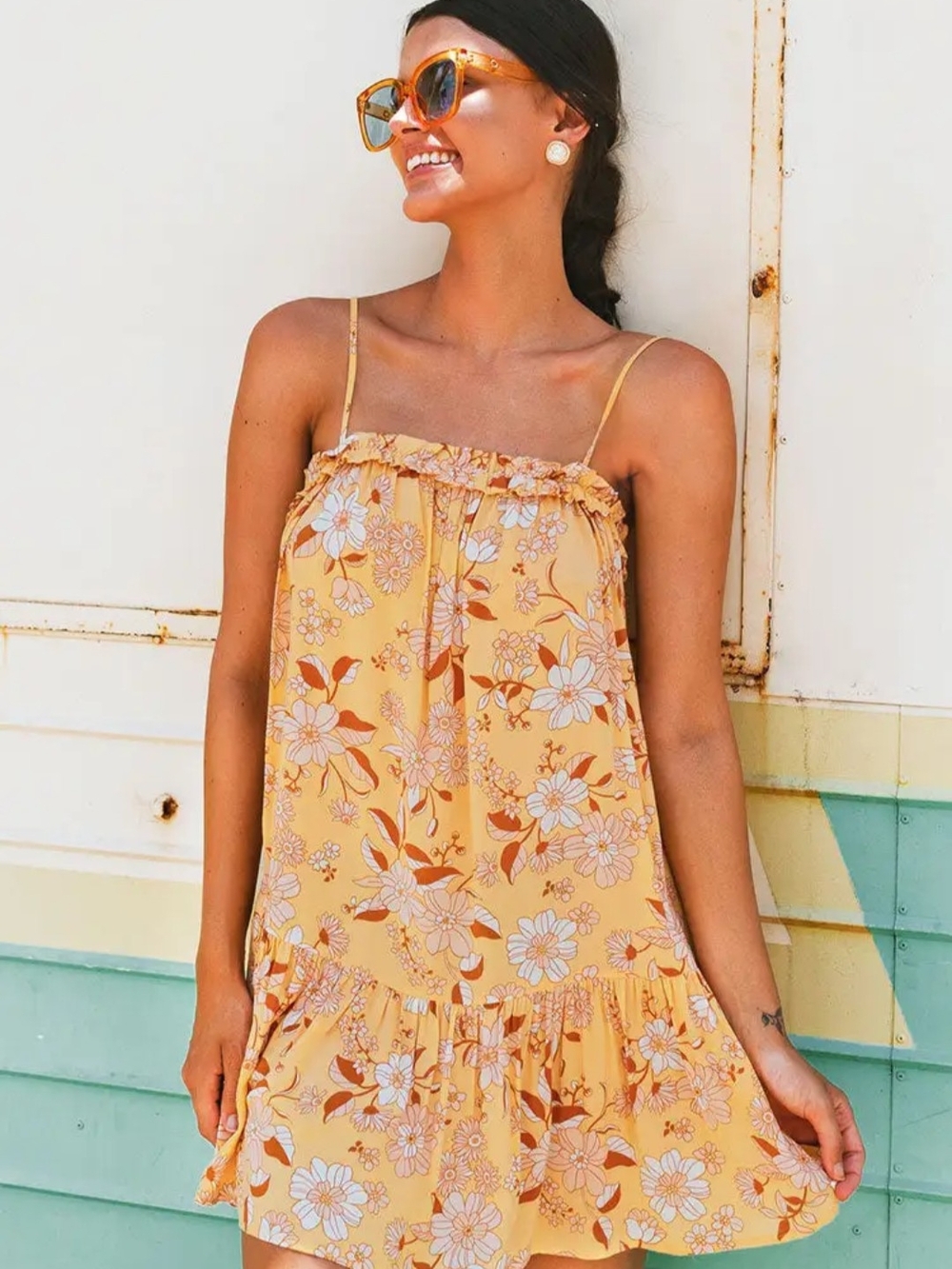 Jacklyn Loose Waisted Adjustable Straps Slip Dress